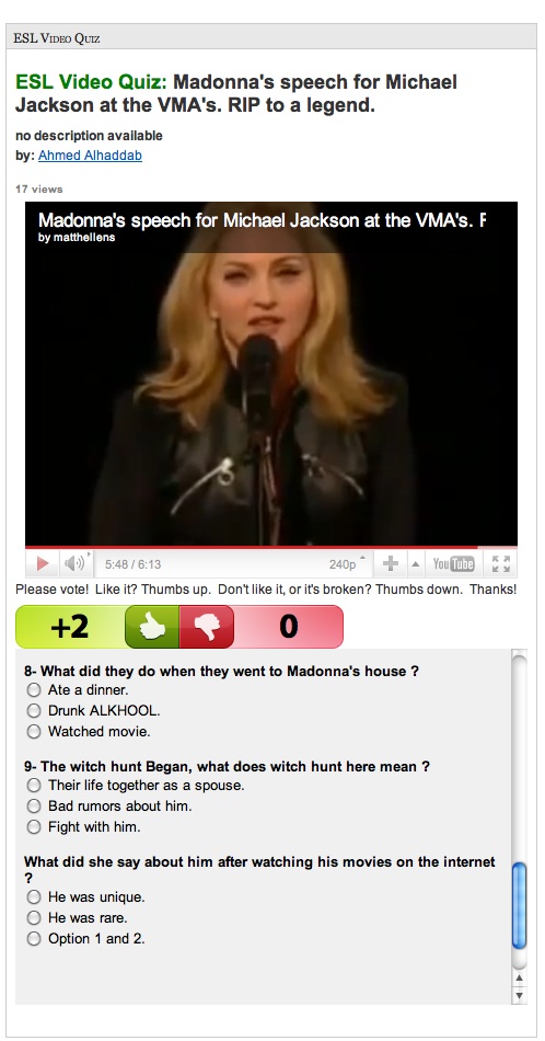 VIdeo: Madonna's speech after Michael Jackson's death | Recurso educativo 34099