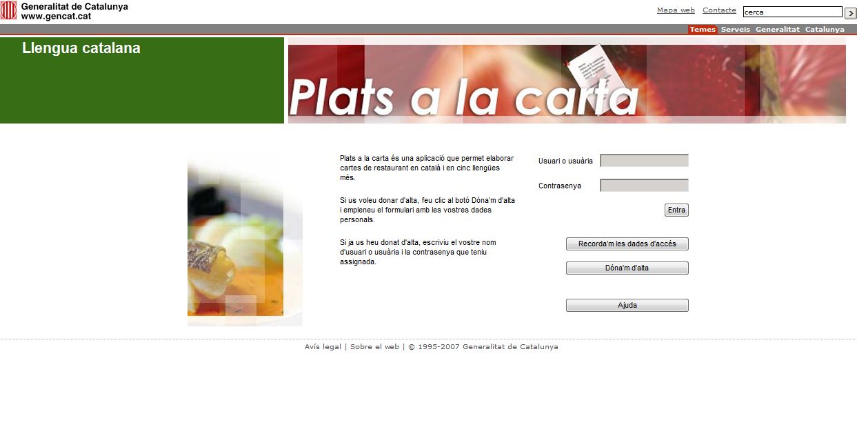 Plats a la carta | Recurso educativo 34687