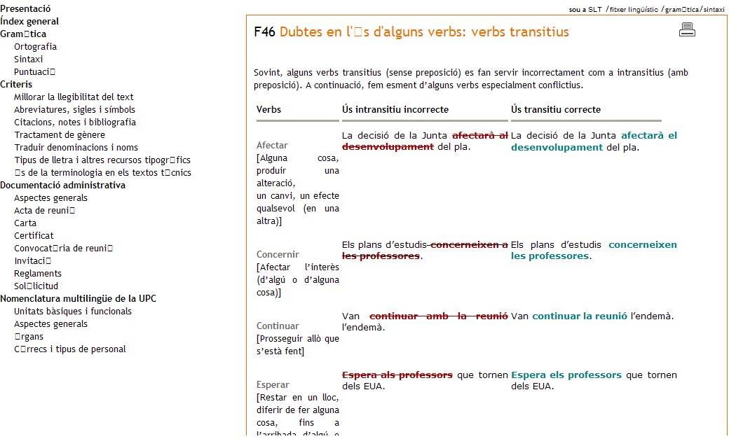 Dubtes en l'ús d'alguns verbs: verbs transitius | Recurso educativo 35092