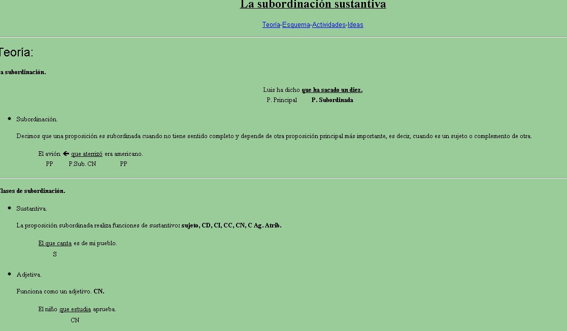 La subordinación sustantiva | Recurso educativo 35523