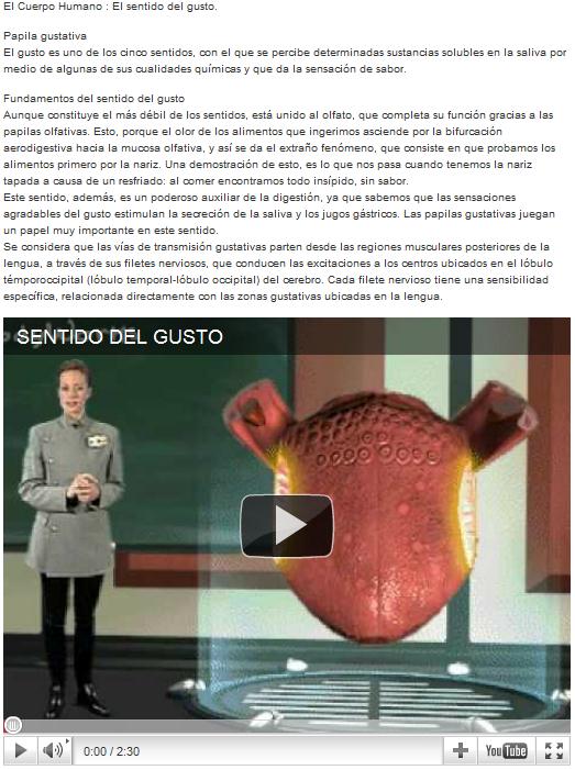 Cuerpo humano: “El sentido del Gusto” | Recurso educativo 35986