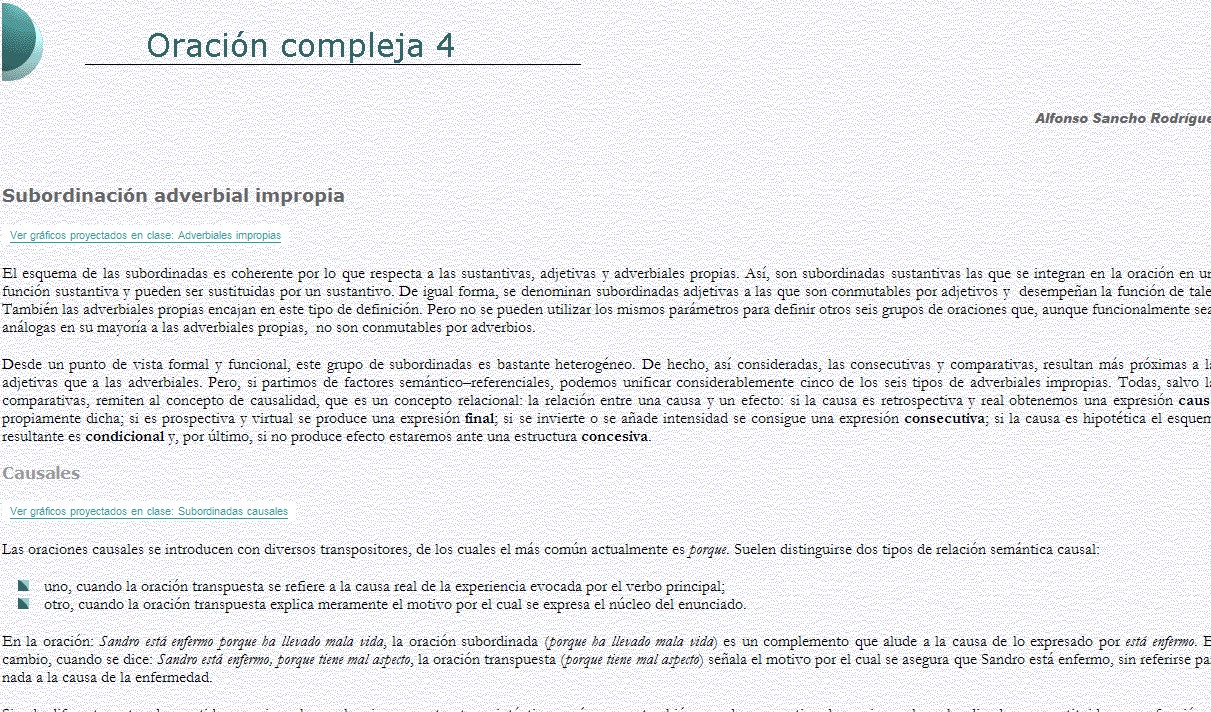 La oración compleja: subordinadas adverbiales impropias | Recurso educativo 36432