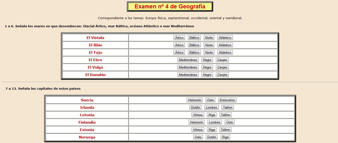 Examen nº 4 de Geografía | Recurso educativo 37255