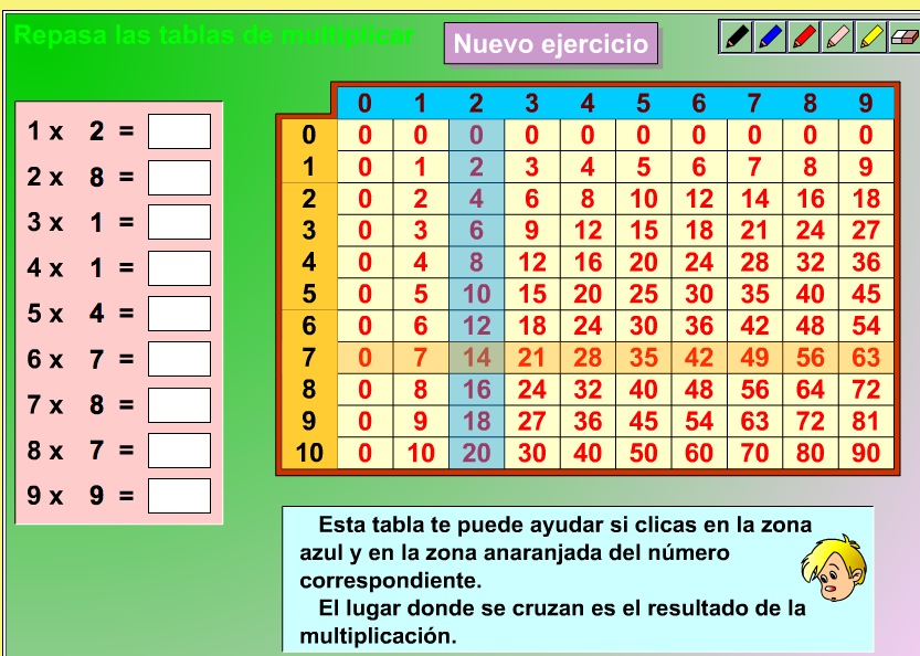 Repasa las tablas de multiplicar | Recurso educativo 37391