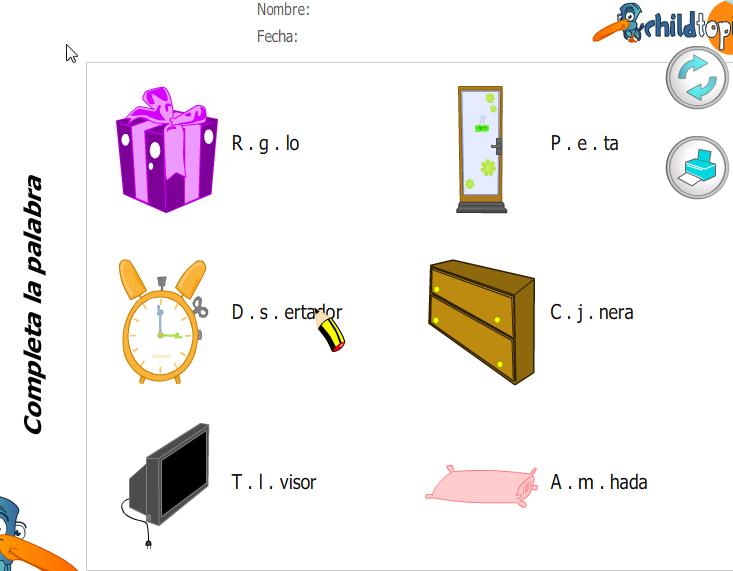 Fichas: completa la palabra | Recurso educativo 43950