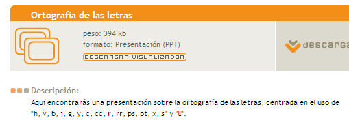 Ortografía de las letras | Recurso educativo 44145