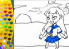 ¡A Colorear!: Colegiala manga | Recurso educativo 27388