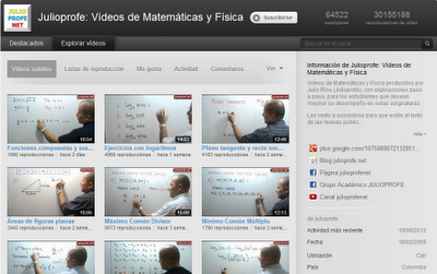 JULIOPROFE: VIDEOS Y DOCUMENTOS DE MATEMATICAS Y FISICA | Recurso educativo 90377