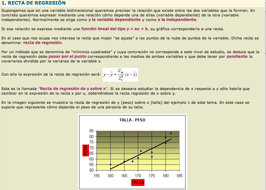 1. recta de regresión | Recurso educativo 92243