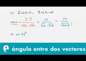 Ángulo entre dos vectores (ejercicio) | Recurso educativo 109248