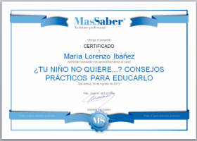 Curso de ¿Tu niño no quiere...? Consejos prácticos para educarlo | MasSaber | Recurso educativo 114048