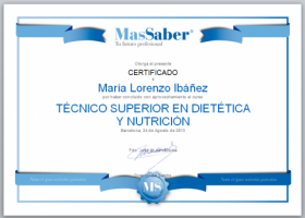 Curso de Técnico Superior en Dietética y Nutrición | MasSaber | Recurso educativo 114172