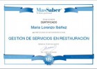 Curso de Gestión de Servicios en Restauración | MasSaber | Recurso educativo 116683