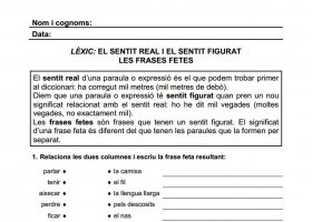 Lèxic: El sentit real i el sentit figurat | Recurso educativo 404091