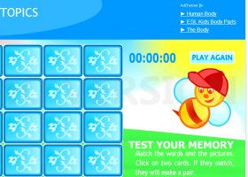 Body Memory Game for ESL Kids | Recurso educativo 673631