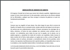 Abdicación de Amadeo de Saboya | Recurso educativo 743936