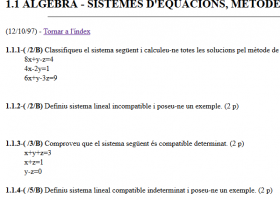 Exercicis sobre sistemes d'equacions lineals: el mètode de Gauss | Recurso educativo 745665