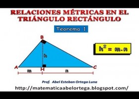 RELACIONES MÉTRICAS EN EL TRIÁNGULO RECTÁNGULO: TEOREMA 1 | Recurso educativo 750002