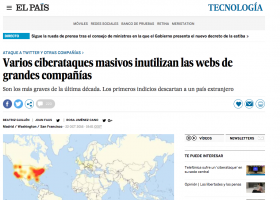 Diferents ciberatacs massius inhabiliten els webs de grans companyies | Recurso educativo 762054