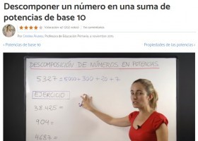 Descomponer un número en una suma de potencias de base 10 | Recurso educativo 774534