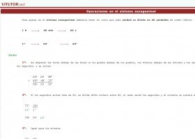 Operaciones en el sistema sexagesimal | Recurso educativo 776006